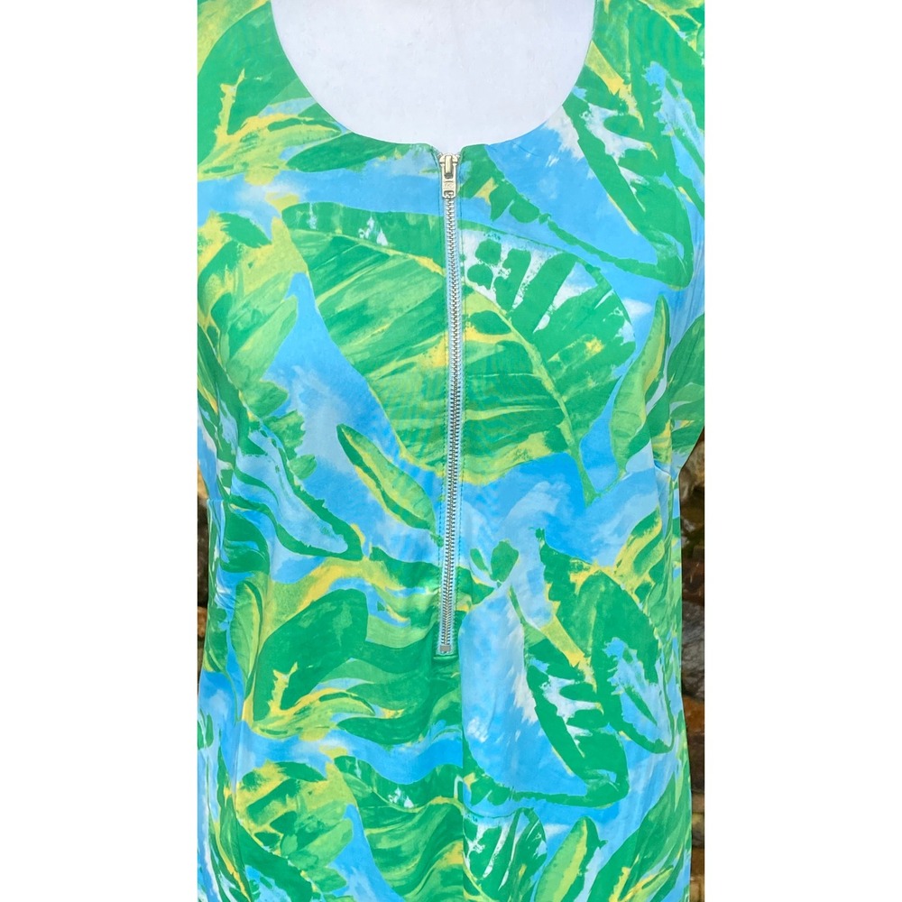 Banana Boat Sundress Size Medium Blue Green Leaf UPF 50+ New With Tags - Picture 2 of 9